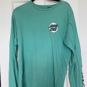 long sleeve turquoise santa cruz tee